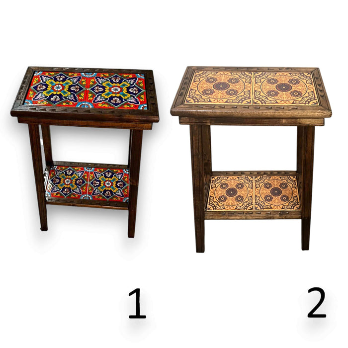 Handcrafted Talavera Tile End Table