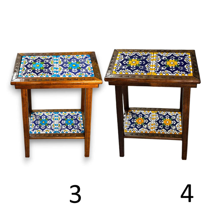 Handcrafted Talavera Tile End Table