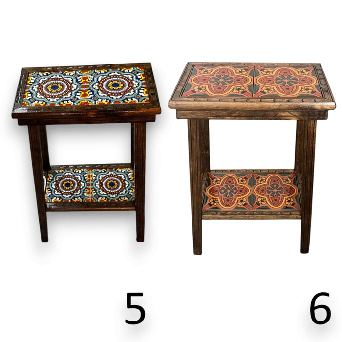 Handcrafted Talavera Tile End Table