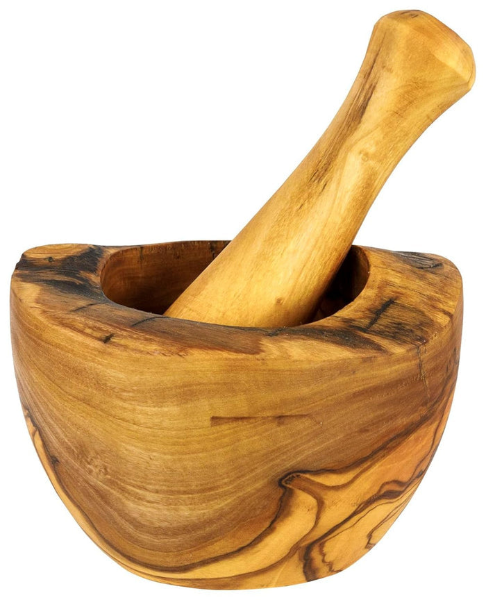 Handmade - Olive Wood Mortar and Pestle - Made in Tunisia