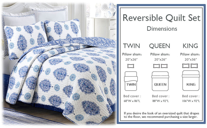 Hittle Cotton 3-Piece Reversible Quilt Bedding Set