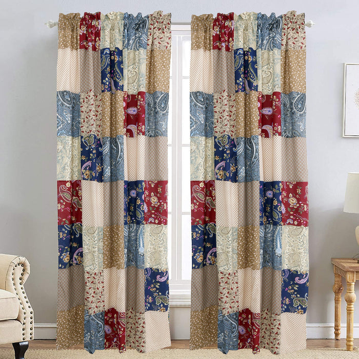 Hyler Sanders Floral Paisley Patchwork Window Curtain Panel/Drapes
