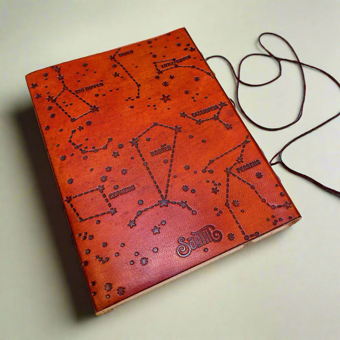 "If A Story" Handmade Leather Journal - 100% Handmade Paper - Sustainable, salvaged leather cover