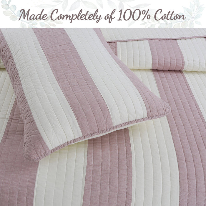 Josie Taro 3-Piece Cotton Reversible Quilt Bedding Set