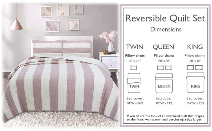 Josie Taro 3-Piece Cotton Reversible Quilt Bedding Set