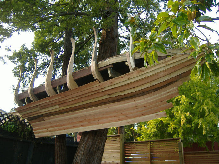 Kids Wooden Tree House DIY Plans - Ship Themed Kids Play Fort Playhouse Playground