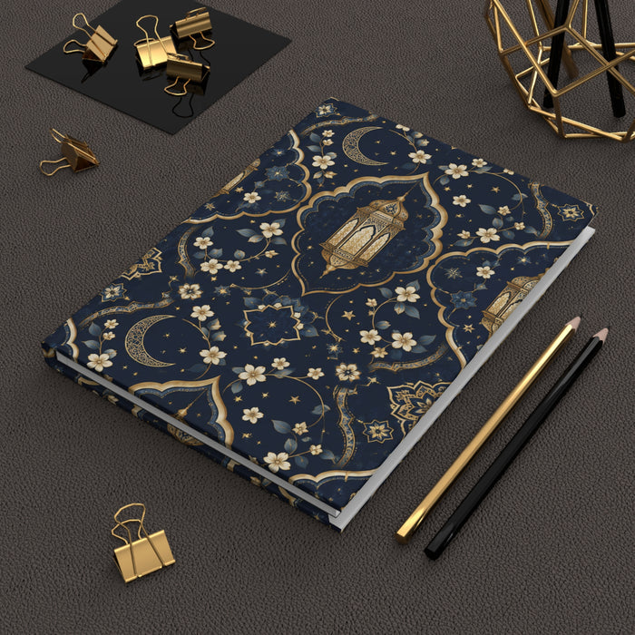 Lantern Hardcover Journal — Elegant Crescent & Star Notebook