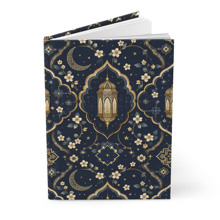 Lantern Hardcover Journal — Elegant Crescent & Star Notebook