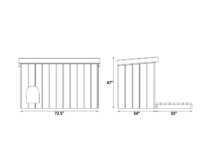 Large Outdoor Insulated Dog House Plans - Wooden Doghouse Pet Shelter Kennel With Patio