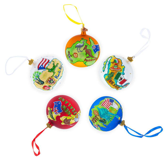 Les Portes du Soleil Ski Resort, Switzerland and France Glass Christmas Ornament