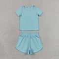 Light Blue  Baby Girls Summer Active Clothes Set