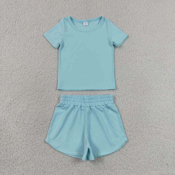 Light Blue  Baby Girls Summer Active Clothes Set