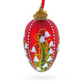 Lilies of the Valley Royal Mini Red Glass Egg Ornament 2.9 Inches