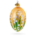 Lily of the Valley on Rose Gold Egg Glass Ornament 4 Inches