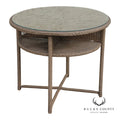 Lloyd Loom Round Glass Top Wicker Patio Table