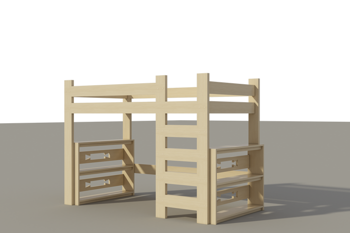 Loft Bed Free DIY Plans Including a Loft Bed Material List For Kids College Dorm