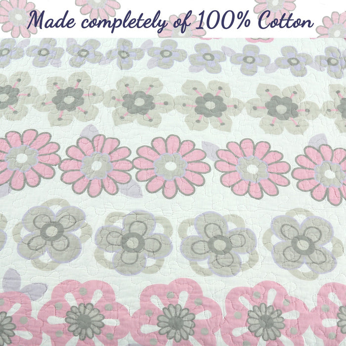 Lola Floral Cotton Reversible Quilt Bedding Set