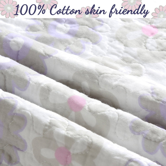 Lola Floral Cotton Reversible Quilt Bedding Set