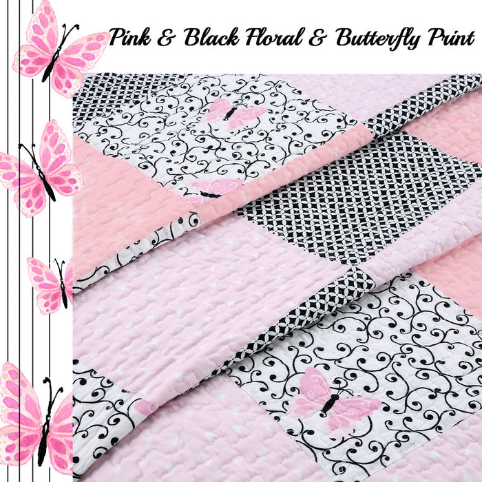 Lovett Real Patchwork Cotton Reversible Quilt Bedding Set