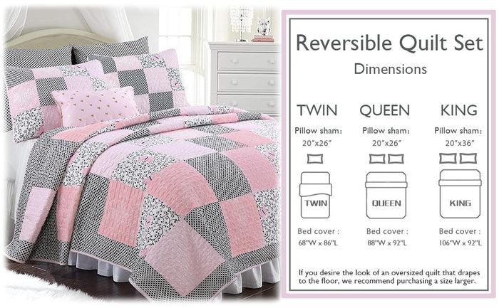 Lovett Real Patchwork Cotton Reversible Quilt Bedding Set