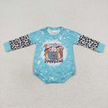 LR0357 Happy Fall Pumpkin Flowers Print Baby Girls Romper