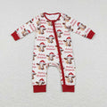 LR0739 Cows Print Baby Christmas Zipper Sleeper Romper