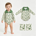 LR3050 Green Duck Baby Boys Sweatshirt Zipper Romper