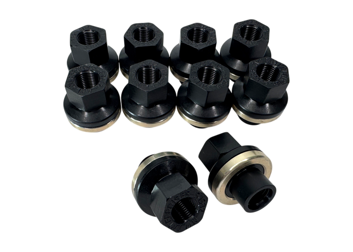 M12x1.5mm Aluminum Bearing Washer Lug Nut .490" shank (Set of 10)