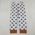 Mama and Me Thanksgiving Turkey Pajamas Pants Bottom Zipper Footie Rompers