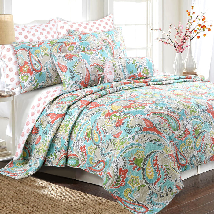 Mirage Paisley Floral Decor Throw Pillows (Set of 3)
