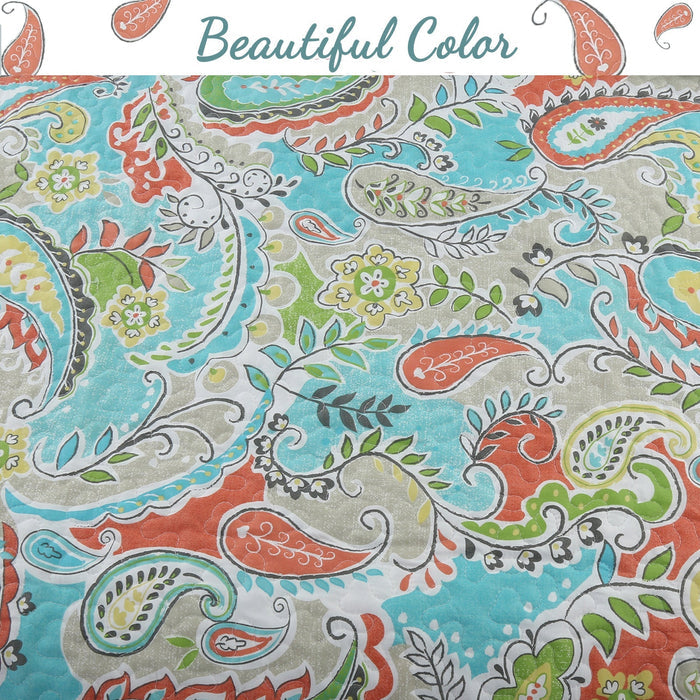 Mirage Paisley Reversible DayBed Quilted Bedding Set