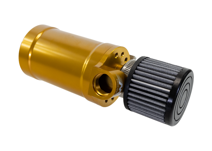 Motion Raceworks Top Loader Billet Oil Catch Can Gold Anodized ( Single 12 AN Port ) - Motion Raceworks