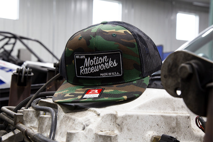Motion Heritage Hat Green Camo Flat Bill Snapback 95-121-Motion Raceworks-Motion Raceworks