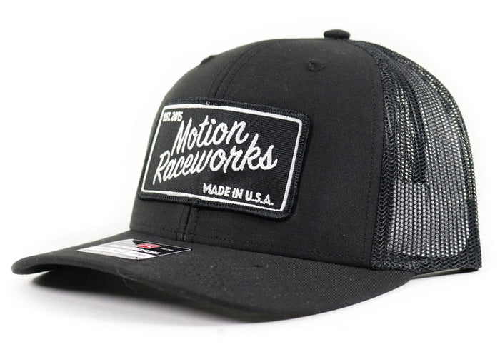Motion Heritage Hat Black/Black Snapback XL (Extra Large) - Motion Raceworks