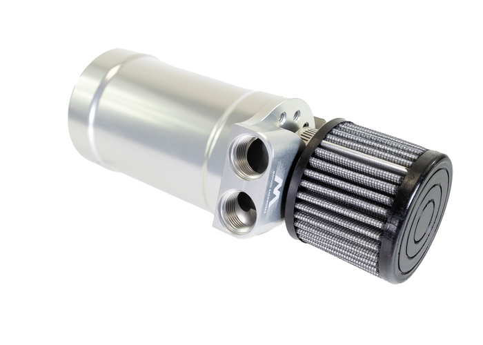 Motion Raceworks Top Loader Billet Oil Catch Can Clear Anodized ( Dual 10 AN Port ) - Motion Raceworks