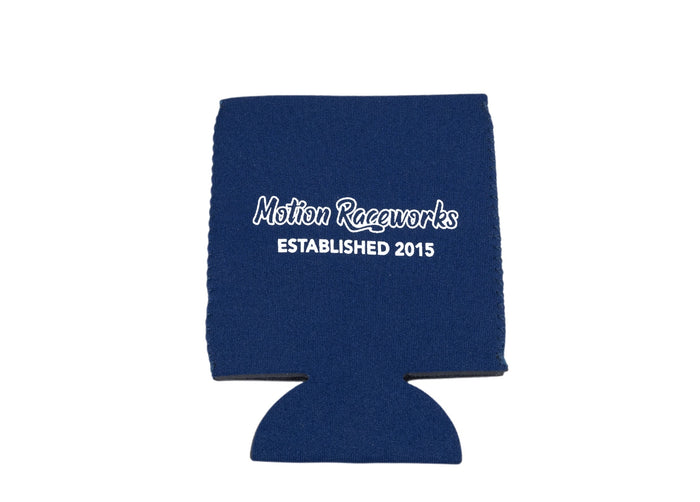 Navy Blue Motion Logo Retro Koozie