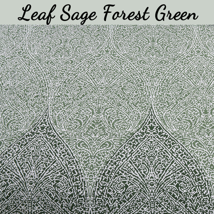 Ombre Leaf Sage Forest Green Medallion 3- Piece Reversible Quilt Bedding Set