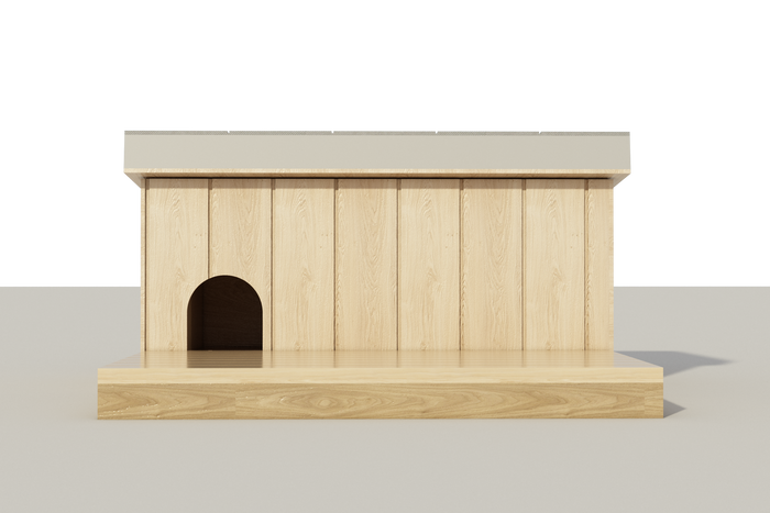 Outdoor Dog House With Patio DIY Plans - Doghouse Pet Puppy Shelter Medium Size