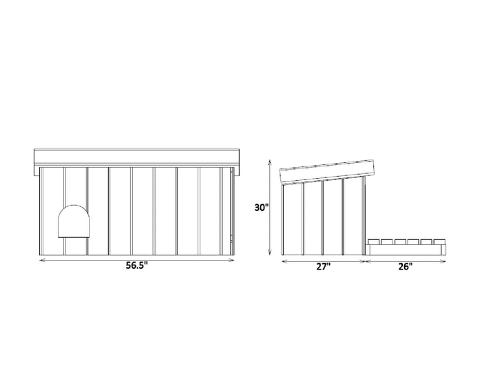 Outdoor Dog House With Patio DIY Plans - Doghouse Pet Puppy Shelter Medium Size
