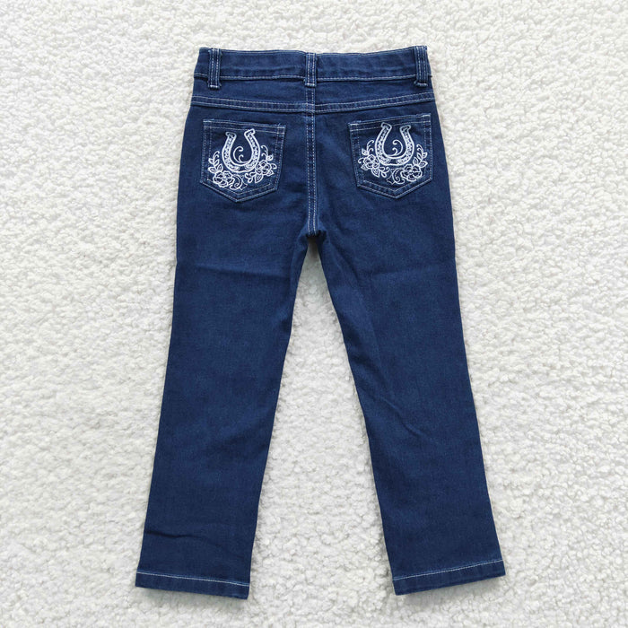 P0085  Blue Bleached Denim Legging Jeans Girls Western Pants
