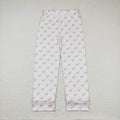 P0269 Adult Santa Pink Print Woman Christmas Bottom Pajamas Pants