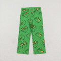 P0485  Green Frog Smiling Denim Bottoms Jeans Boys Christmas Pants