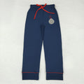 P0501 Adult Bell Embroidery Navy Cotton Woman Christmas Bottom Pajamas Pants