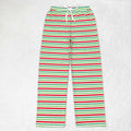 P0502 Adult Red Green Stripes Print Woman Christmas Bottom Pajamas Pants