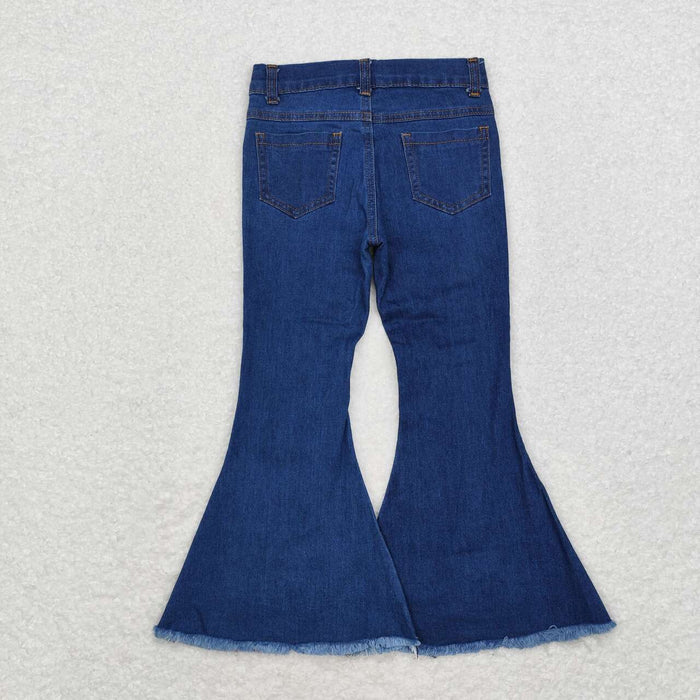 P0532  Blue Denim Red Sequin Bottoms Jeans Girls Christmas Pants