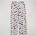 P0686 Adult Dog Blue Print Man Christmas Bottom Pajamas Pants