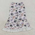 P0783 Bows Stars Ruffle Girls Halloween Bell Bottom Pants