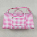 Pink Checkered Print Gym Ruffle Bags