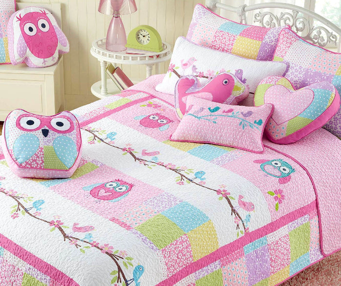 Pink Owl Lumbar Bird Rectangular Decor Throw Pillow