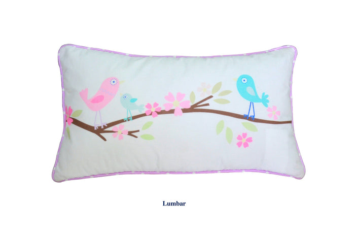 Pink Owl Print Patchwork Cotton Reversible Quilt Bedding Set